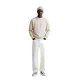 Uzun Kollu Sıfır Yaka Faded Fabric Lila Sweatshırt