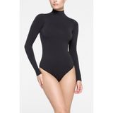 Uzun Kollu Yarım Balıkçı Yaka Çıtçıtlı Zıbın Siyah Body - XL