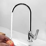 Uzun Kuğu Batarya Krom Lavabo Banyo Mutfak Musluğu Musluk Mermer Tezgah Üstü Çift Su Giriş Evye