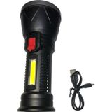 Uzun Menzilli Şarj Edilebilir El Feneri Şarjlı El Feneri 4 Modlu Su Geçirmez Usb Kablolu Cob Led 5W