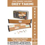 Uzun Ömürlü Dayanıklı Aile Ev Arkadaş Kahve Cafe Oyun Takımı Plastik Oval Açık Renk 101 Okey Takımı
