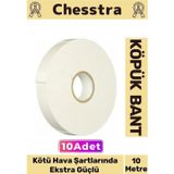 Uzun Ömürlü Süngerli Ultra Yapışkan İç Dış Mekan Çok Amaçlı Çift Taraflı 10 Metre Köpük Bant 10 Adet