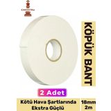 Uzun Ömürlü Süngerli Ultra Yapışkan İç Dış Mekan Çok Amaçlı Çift Taraflı 18mmx2m Köpük Bant 2 Adet