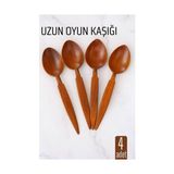 Uzun Oyun Kaşığı Halk Oyunu Kaşığı - Kına Kaşığı Uzun Saplı Zeybek Oyun Kaşığı 4 Adet