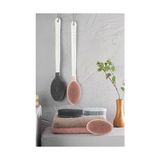 Uzun Saplı Silikon Vücut ve Masaj Fırçası – Banyo Lifi | Ergonomik Saplı, Çift Yüzeyli Duş Fırçası (Renk Stok Durumuna Göre Gönderilir) - 0-Kahverengi