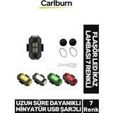 Uzun Süre Dayanıklı Minyatür USB Şarjlı Bisiklet Motorsiklet Drone Flaşör LED Ikaz Lambası 7 Renkli