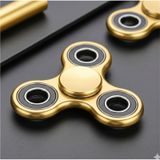 Uzun Süre Dönen Metal Stres Çarkı - Gold Rengi / Fidget Spinner Mavi