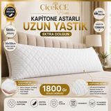 Uzun Yastık Kapitoneli 50X135 Ekstra Dolgun 1800 Gram 1 Adet - 50 x 135 cm - Beyaz