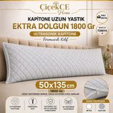 Uzun Yastık Kapitoneli 50X135 Ekstra Dolgun 1800 Gram 1 Adet - 50 x 135 cm - Gri