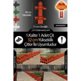 Uzunluk - Köşe - Kenar Tamamlama Çiti - 32 Cm Yükseklik Çit ile Uyumludur (Kahverengi)