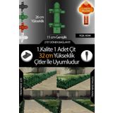Uzunluk - Köşe - Kenar Tamamlama Çiti - 32 Cm Yükseklik Çit ile Uyumludur (Yeşil)