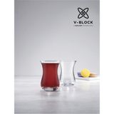 V Block 6'lı Aida Çay Bardağı 160 Cc, Şık ve Dayanıklı Tasarım - Seçenek 1