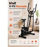V-Fit By Voit Runmate Manyetik Eliptik Bisiklet | Sessiz Çalışan, Elden Nabız Ölçerli - Seleli