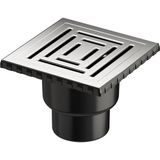 V-flow Kare 5608286 Duş Kanalı, Alttan Çıkışlı, 15x15 Cm, Dk 800 Kapak, Parlak Krom