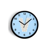 V Harfi Erkek Odası Duvar Saati - 25cm - Önü Camlı Siyah Kasa - Sessiz Mekanizma, JH0960S25SKP