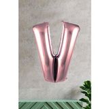 V Harfi Rose Gold Folyo Balon 100 Cm 40 İnç 1 Metre Baş Harf Balon