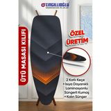 V Motif Çift Kat Keçe ve Süngerli Isıya Dayanıklı Ütü Masası Kılıfı - Ahşap - Seçenek 1