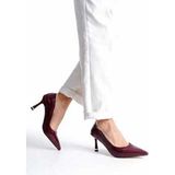 v.s.h velvet KADIN Stiletto Rugan Arkası Kapalı Şık Kadın Stiletto - Bordo