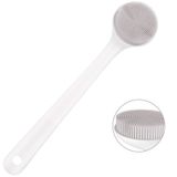 V-TOP Duş için silikon sırt fırçası, peeling, saplı vücut ovucu, yumuşak duş fırçası, erkek ve kadın için, BPA içermez, kaymaz (gri)