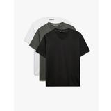 V Yaka Pamuklu Slim Fit Basic 3'lü Erkek Tişört Seti