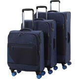V2412 Super Lıght Valiz Black Set - Blue