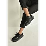 V274949109 Siyah Kalın Tabanlı Spor Ayakkabı Sneakers