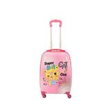 V307 Abs Çocuk Valiz-Pembe - Super Cat Baskı