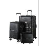 V379 Aura Y.üretim Pp Valiz 55 Cm + 75 Cm + Makyaj Siyah Set