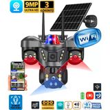 V380 Pro On-Sw2366 Wifi 9Mp Üç Kameralı Ultrahd Güneş Enerjili Akıllı Güvenlik Kamerası