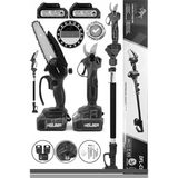 V598/21V +2 Batarya BA01062S1 15CM Akülü Dal Budama Testeresi ve 30MM Şarjlı Dal Budama Bağ Makası