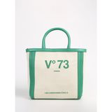 V73 Beyaz-Yeşil Kadın Deri El Çantası 73BS6US03V50