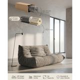 VAC HOME İkili Togo Koltuk, HR Sünger, Fitilli Kadife, 160x98x71 cm, Vakumlu Gönderim, Kurulum Gerektirmez, Leke Tutmaz