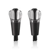 Vacu Vin 6504606 şişe ağzı kilitli 2'li set, plastik, siyah, 3 x 3 x 8 cm