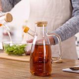 Vadi Bambu Kapaklı Vakumlu Borosilikat Cam Yağdanlık 900ML