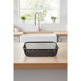 Vadi Modern Siyah Metal Süzgeç | Çok Amaçlı Dikdörtgen Tel Sebze Meyve Yıkama ve Servis Sepeti 30x22 Cm