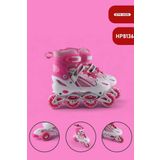 Vadi Pembe Silikon Tekerli Ayarlanabilir Işıklı Paten S 31-34 HP8136