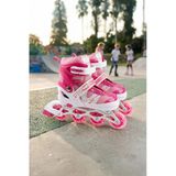 Vadi Pembe Silikon Tekerli Ayarlanabilir Işıklı Paten S 31-34 Hp8701