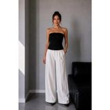 Vadon 1022 Kadın Straplez Fit Kısa Bluz Siyah