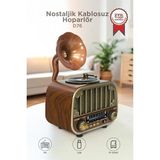 Vaelmont Ahşap Görünümlü Bluetooth Hoparlör ve Nostaljik Radyo, Aux ve USB Destekli - Siyah