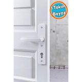 Vaelmont Beyaz Pvc Kapı Kolu Takımı, Pratik ve Güvenli Kullanım Koruyucu ve Kilit - Siyah