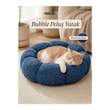 Vaelmont Bubble Pelüş Kedi ve Köpek Yatağı - Mavi Renkli Yumuşak Konfor - Seçenek 1 - Siyah