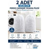 Vaelmont Büyük Boy Perde ve Çamaşır Yıkama Filesi, 60X80 cm Çamaşır Sepeti - Seçenek 1 - Siyah