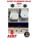 Vaelmont Çocuk Güvenlikli Siyah Banyo ve Dolap Kilidi Seti Koruyucu ve Kilit