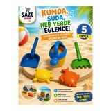 Vaelmont Çocuklar Için 5 Parça Kum Oyuncak Seti Deniz Malzemesi - Siyah