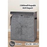 Vaelmont Çok Amaçlı 2 Bölmeli Katlanır Çamaşır ve Oyuncak Sepeti - Çok Fonksiyonlu S Çamaşır Sepeti - Seçenek 1 - Siyah
