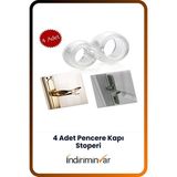 Vaelmont Ev ve Ofis Kapı Pencere Koluna Takılan Güvenlik Stoperleri, 4'lü Paket Koruyucu ve Kilit - Siyah