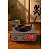 Vaelmont Gri Nostaljik Bluetooth Radyo ve 3 Bantlı Şarjlı Hoparlör Nostaljik Radyo - Siyah
