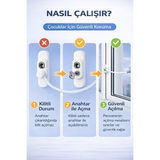 Vaelmont Güvenli Pencere Koruma Kilidi Anahtarlı Pvc Cam Kilidi Bebek Emniyet Koruyucu ve Kilit - Siyah