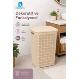 Vaelmont Jüt Kumaşlı 60 L Kirli Çamaşır Sepeti - Oyuncak ve Banyo Düzenleyici - Seçenek 1 - Siyah