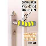 Vaelmont Kapı Kolu Koruma Kılıfı - 2 Adet Çocuk Güvenliği Için Koruyucu ve Kilit - Siyah